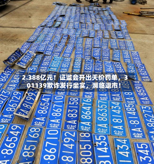 2.388亿元！证监会开出天价罚单，301139欺诈发行坐实	，濒临退市！-第2张图片