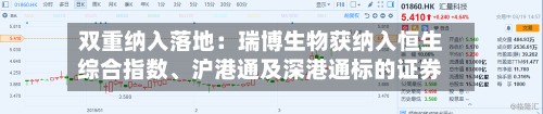 双重纳入落地：瑞博生物获纳入恒生综合指数、沪港通及深港通标的证券-第3张图片