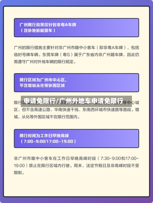 申请免限行/广州外地车申请免限行