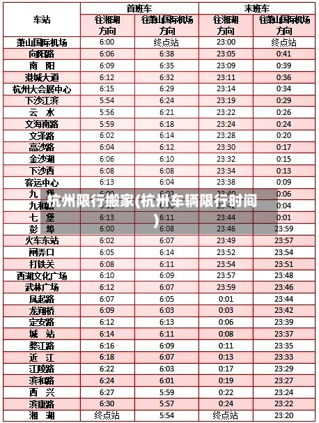 杭州限行搬家(杭卅车辆限行时间)