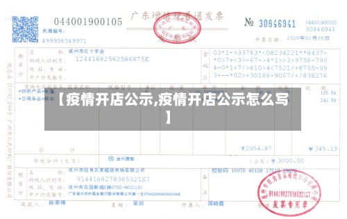 【疫情开店公示,疫情开店公示怎么写】