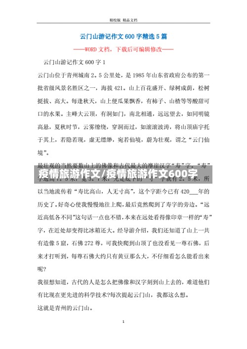 疫情旅游作文/疫情旅游作文600字-第2张图片