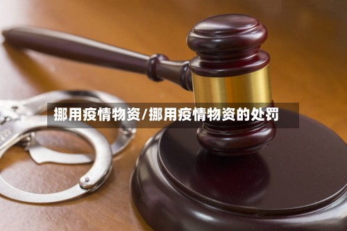 挪用疫情物资/挪用疫情物资的处罚-第2张图片