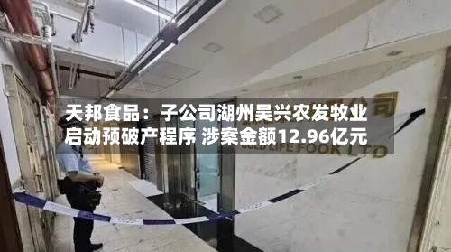 天邦食品:子公司湖州吴兴农发牧业启动预破产程序 涉案金额12.96亿元