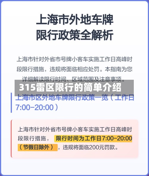 315雷区限行的简单介绍