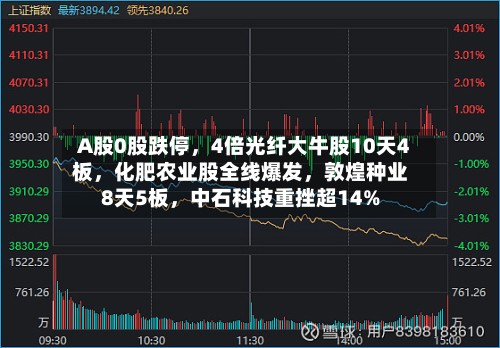 A股0股跌停，4倍光纤大牛股10天4板	，化肥农业股全线爆发，敦煌种业8天5板，中石科技重挫超14%-第1张图片
