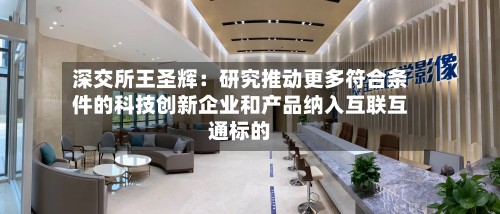 深交所王圣辉：研究推动更多符合条件的科技创新企业和产品纳入互联互通标的