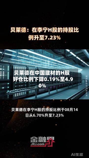 贝莱德在中国建材的H股好仓比例下降0.19%至4.90%-第3张图片