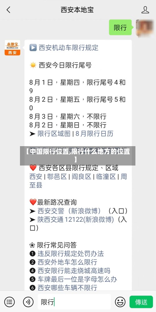 【中国限行位置,限行什么地方的位置】