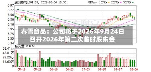 春雪食品：公司将于2026年9月24日召开2026年第二次临时股东会-第2张图片