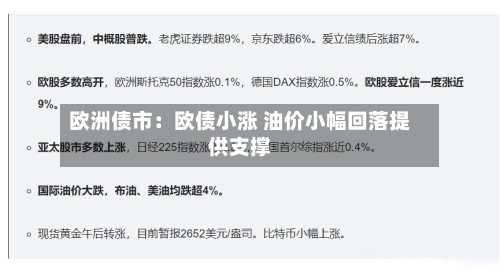 欧洲债市:欧债小涨 油价小幅回落提供支撑-第2张图片
