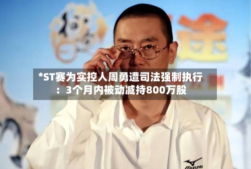 *ST赛为实控人周勇遭司法强制执行：3个月内被动减持800万股-第3张图片