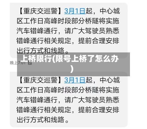 上桥限行(限号上桥了怎么办)