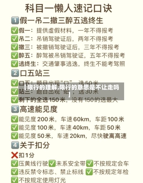 【限行的理解,限行的意思是不让走吗】