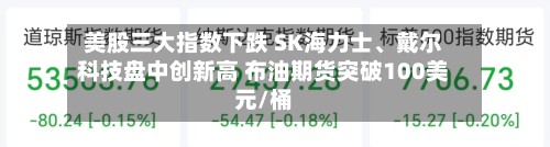 美股三大指数下跌 SK海力士、戴尔科技盘中创新高 布油期货突破100美元/桶-第1张图片