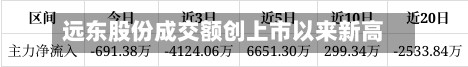 远东股份成交额创上市以来新高