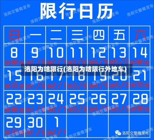 洛阳为啥限行(洛阳为啥限行外地车)