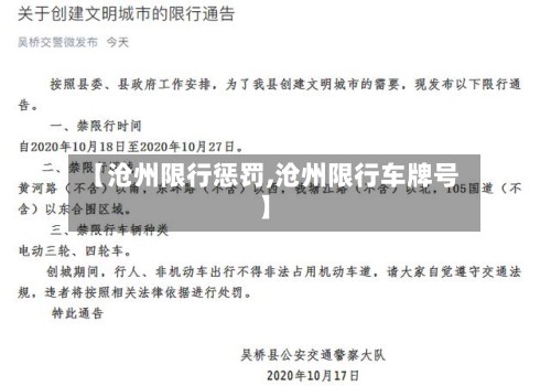 【沧州限行惩罚,沧州限行车牌号】-第3张图片