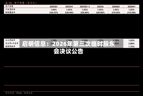 启明信息：2026年第三次临时股东会决议公告