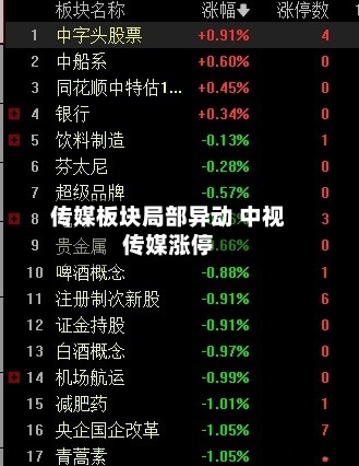 传媒板块局部异动 中视传媒涨停-第2张图片