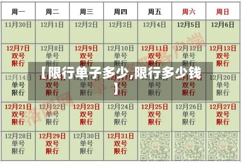 【限行单子多少,限行多少钱】