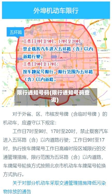 限行通知号码(限行通知号码查询)