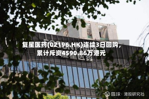复星医药(02196.HK)连续3日回购,累计斥资4590.86万港元