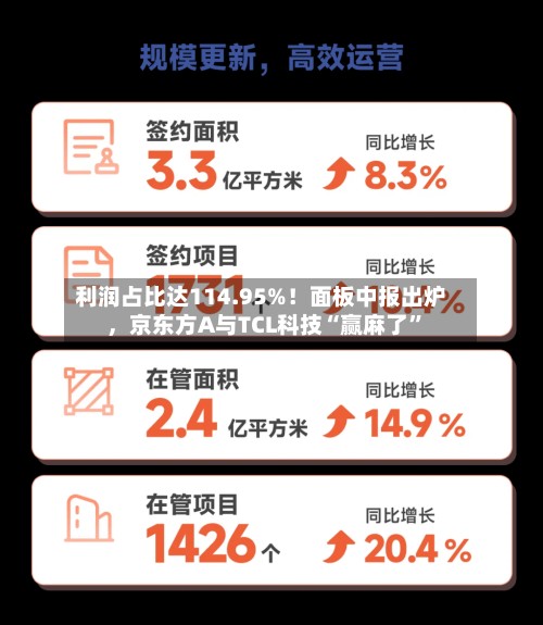 利润占比达114.95%！面板中报出炉	，京东方A与TCL科技“赢麻了”-第2张图片
