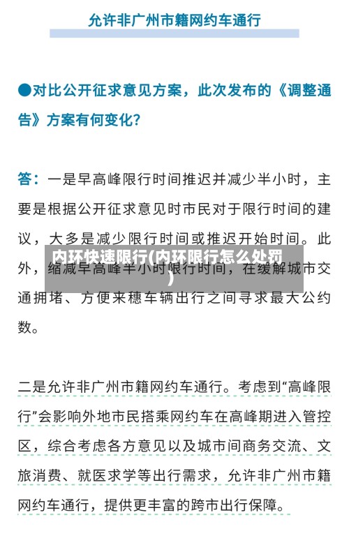 内环快速限行(内环限行怎么处罚)-第3张图片