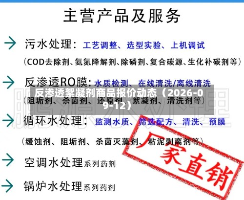 反渗透絮凝剂商品报价动态（2026-09-12）-第2张图片