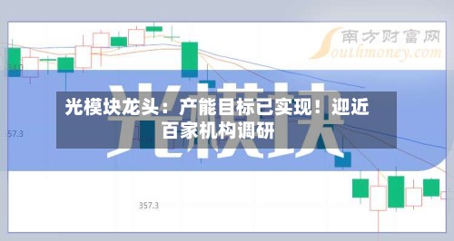光模块龙头：产能目标已实现！迎近百家机构调研