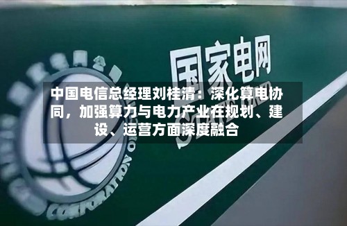 中国电信总经理刘桂清：深化算电协同，加强算力与电力产业在规划、建设、运营方面深度融合